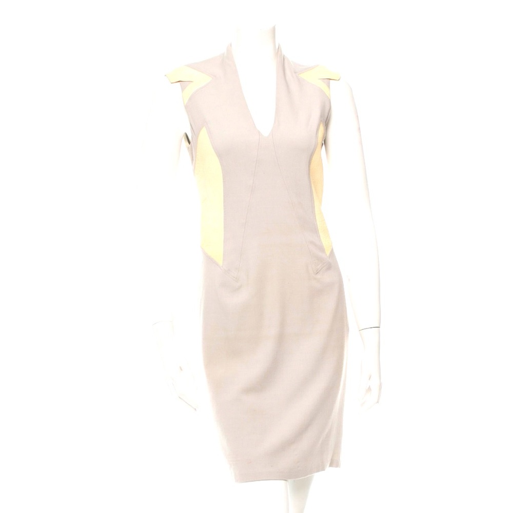 Helmut Lang short sleeve mini dress with leather panels size M 6